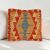 Coussin décoratif oriental 40x40 housse de coussin Kelim tissée main