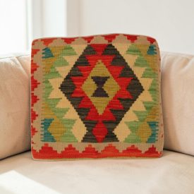 Coussin tissé main 45x40 housse de coussin Kelim