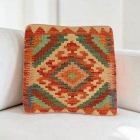 Housse de coussin tissé main 40x40 coussin décoratif kilim