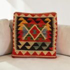 Housse de coussin tissé main 40x40 coussin décoratif kilim