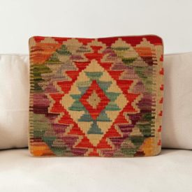 Housse de coussin tissé main 40x40 coussin décoratif kilim