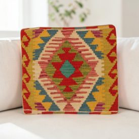 Housse de coussin tissé main 40x40 coussin décoratif kilim