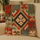 Coussin décoratif oriental 50x50 housse de coussin Kilim tissée à la main