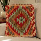 Housse de coussin Kilim 50x50 coussin décoratif tissé à la main