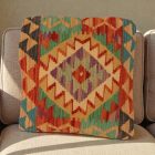 Housse de coussin tissée à la main 50x50 coussin décoratif Kilim