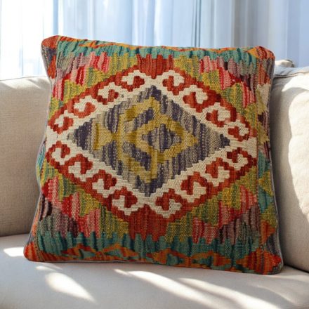 Coussin Kilim 45x45 housse afghane tissée main laine