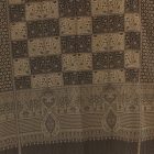 Élégant châle femme homme 215x105 gris-noir à motif authentique