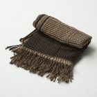 Élégant châle femme homme 215x105 gris-noir écharpe en coton