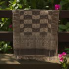 Élégant châle femme homme 215x105 gris-noir écharpe en coton