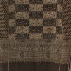 Élégant châle femme homme 215x105 gris-noir écharpe en coton