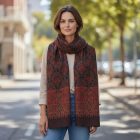 Châle élégant 215x105 mauve-bleu écharpe fine pour femme