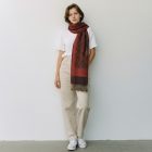 Châle élégant mauve-vert 215x105 écharpe fine pour femme