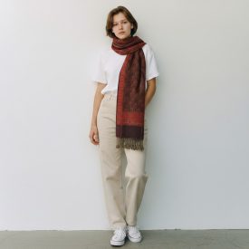 Châle élégant mauve-vert 215x105 écharpe fine pour femme