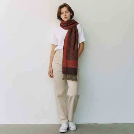 Châle élégant mauve-vert 215x105 écharpe fine pour femme