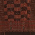 Châle à motif oriental 215x105 mauve-marron écharpe en coton