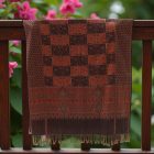 Châle à motifs orientaux 215x105 mauve-marron écharpe en coton