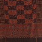 Châle à motifs orientaux 215x105 mauve-marron écharpe en coton
