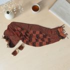 Châle à motifs orientaux 215x105 mauve-marron écharpe en coton