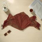 Écharpe femme rouge 215x105 élégant châle femme pour les épaules