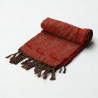 Châle rouge 215x105 grande écharpe femme en coton