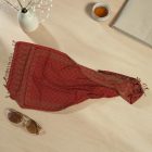 Châle rouge 215x105 grande écharpe femme en coton