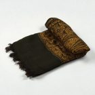 Châle noir-or 215x105 grande écharpe femme en coton