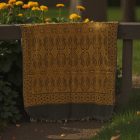 Châle noir-or 215x105 grande écharpe femme en coton