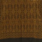 Châle noir-or 215x105 grande écharpe femme en coton