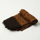 Châle noir-or 215x105 élégant châle femme en coton