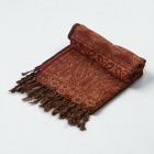 Élégant châle femme 215x105 bordeaux-beige à motif authentique