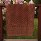 Élégant châle femme 215x105 bordeaux-beige à motif authentique