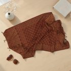 Élégant châle femme 215x105 bordeaux-beige à motif authentique