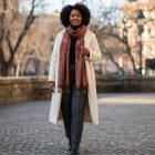 Élégant châle femme 215x105 bordeaux écharpe en coton