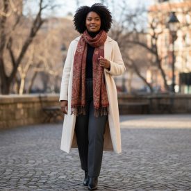 Élégant châle femme 215x105 bordeaux écharpe en coton