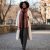 Élégant châle femme 215x105 bordeaux écharpe en coton