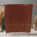 Élégant châle femme 215x105 bordeaux écharpe en coton