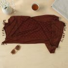 Élégant châle femme 215x105 bordeaux écharpe en coton