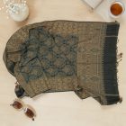 Écharpe élégante 215x105 verte mince châle femme homme