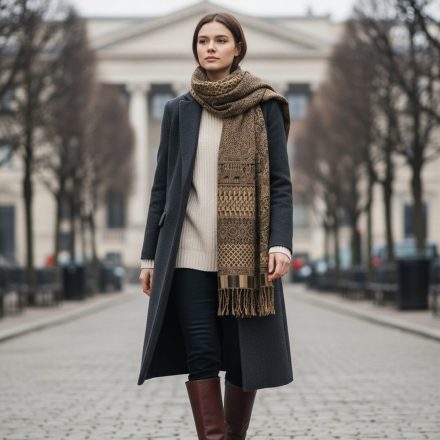 Écharpe élégante vert foncé 215x105 mince châle femme