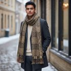 Écharpe élégante vert foncé 215x105 mince châle femme