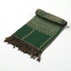 Écharpe à motif oriental 215x105 vert châle en coton