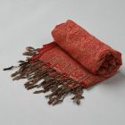 Châle 215x105 grande écharpe rouge femme en coton