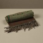 Stola femme 215x105 vert-marron élégant châle femme