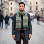 Grande écharpe verte 215x105 grand châle pour femme et homme