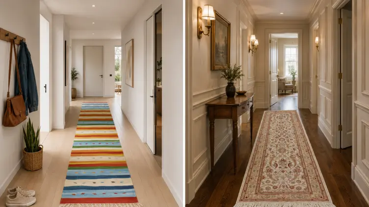 Associer des tapis de couloir géométriques et traditionnels