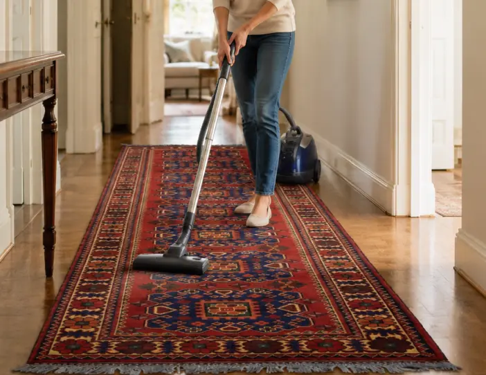 Nettoyage et entretien régulier d’un tapis de couloir