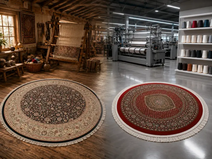 Tapis circulaires – modèles faits main et fabriqués à la machine