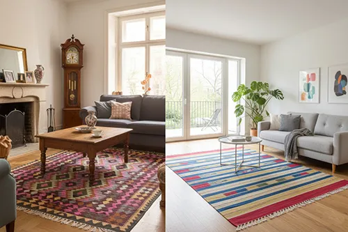 Tapis Kilim fabriqués à partir de matières naturelles