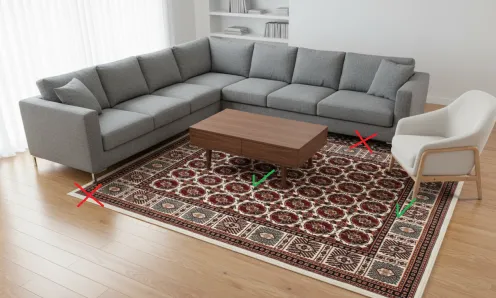 placement du tapis de salon